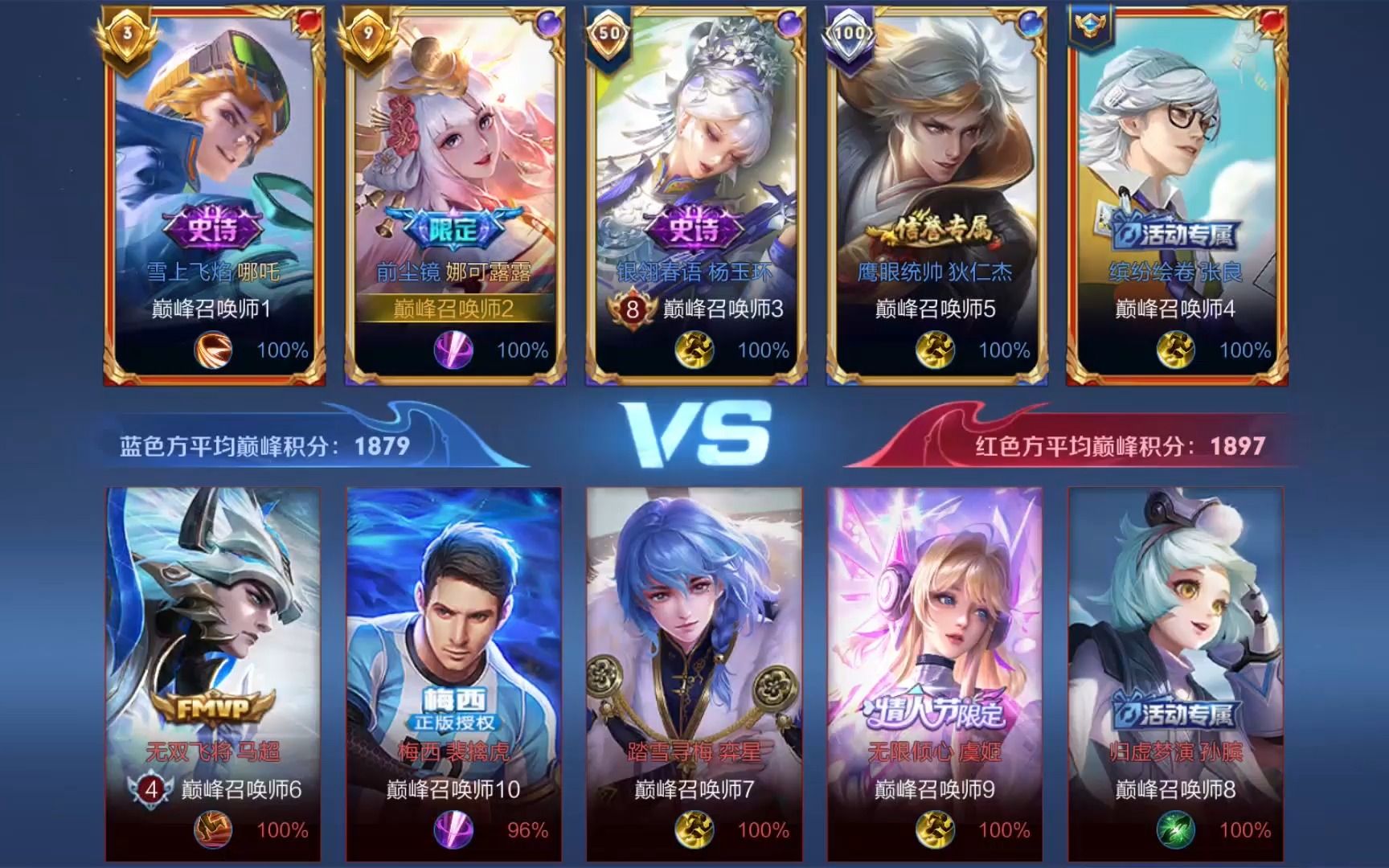 【完美运营】【巅峰1852分】露露对位裴擒虎奕星