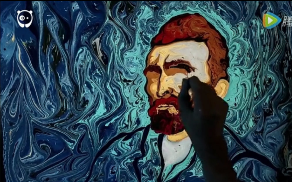 [图]Van Goghs Starry Night painted on dark water