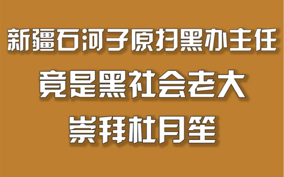 新疆石河子原扫黑办主任,竟是黑社会老大,崇拜杜月笙.哔哩哔哩bilibili