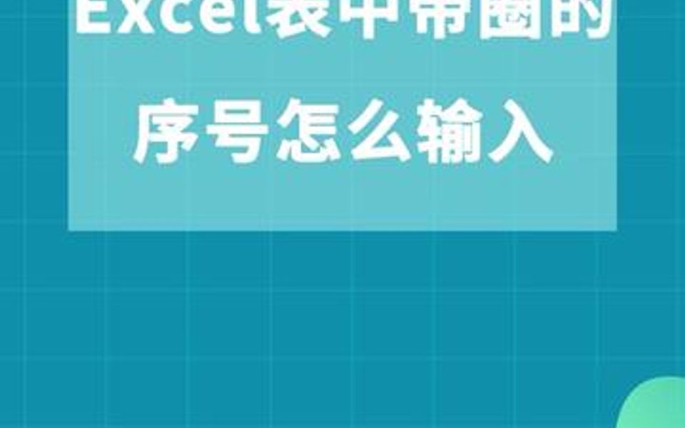 Excel表中带圈的序号怎么输入哔哩哔哩bilibili