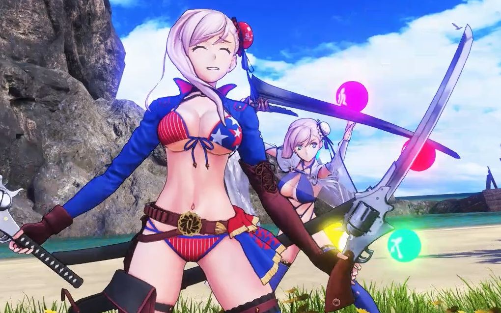 fgo街机宫本武藏阿妹你看泳装二破战斗宝具