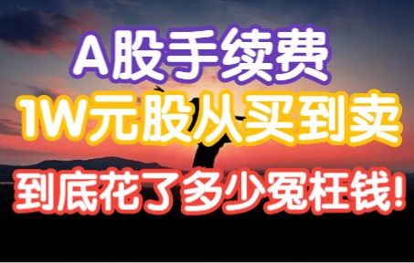 1万元股票从买入到卖出,总共需要多少交易费用?算出来出人意料!哔哩哔哩bilibili