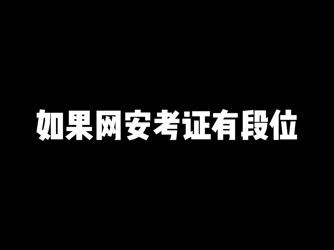 假如网络安全考证有段位哔哩哔哩bilibili