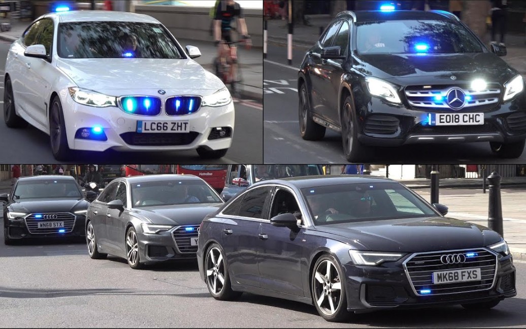 【特种车辆合集】英国 无标记警车 警笛和灯光响应的应急车辆_哔哩