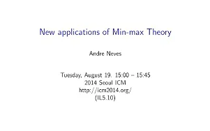 ICM2014 Andr㩠Neves:Minmax理论的新应用哔哩哔哩bilibili