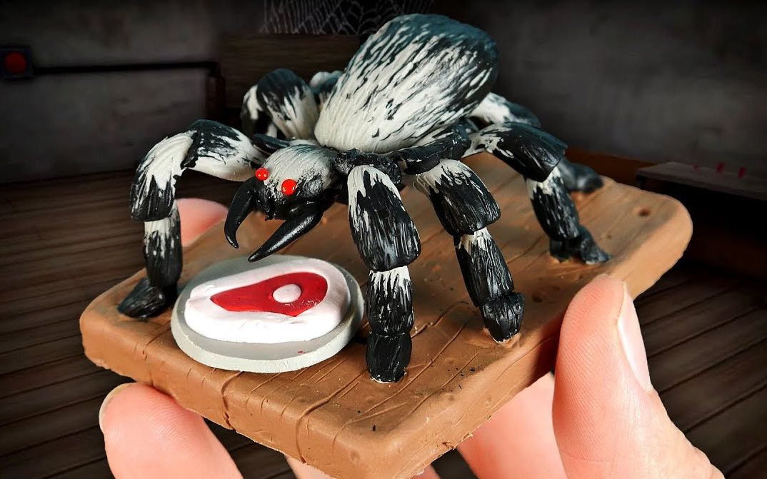 clayart67制作恐怖奶奶的宠物大蜘蛛