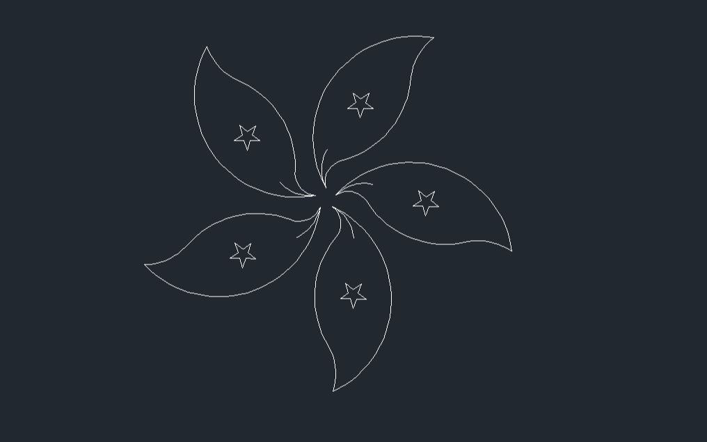 cad案例详解-紫荆花