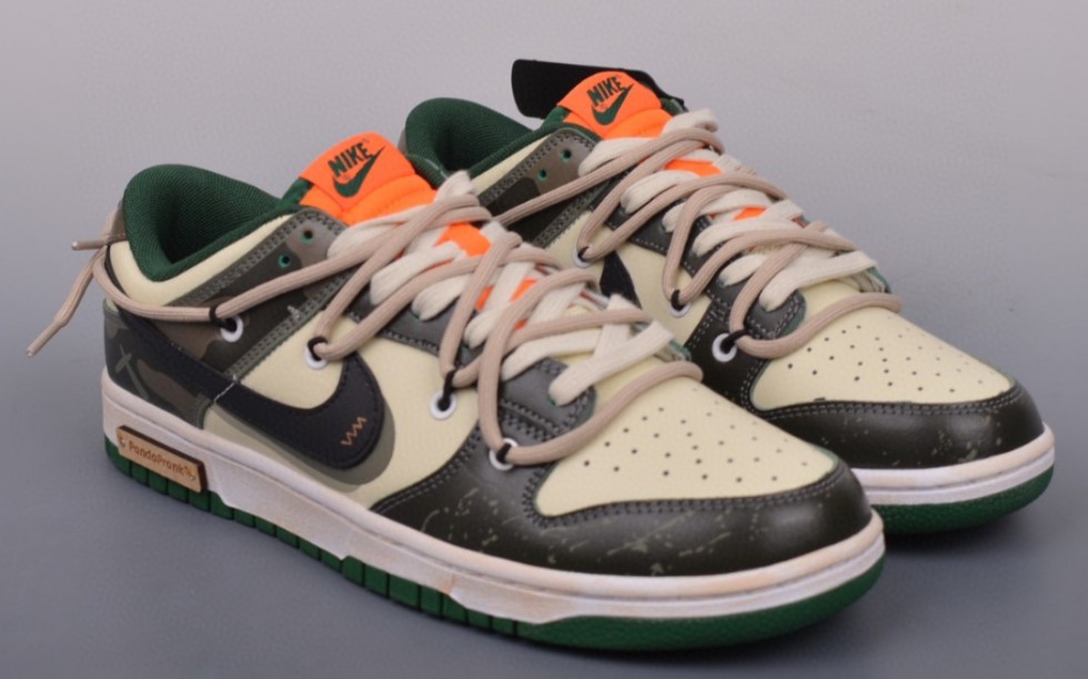 nike sb dunk low 熊猫恶作剧 荒野矿石 解构抽绳鞋带 真的帅!