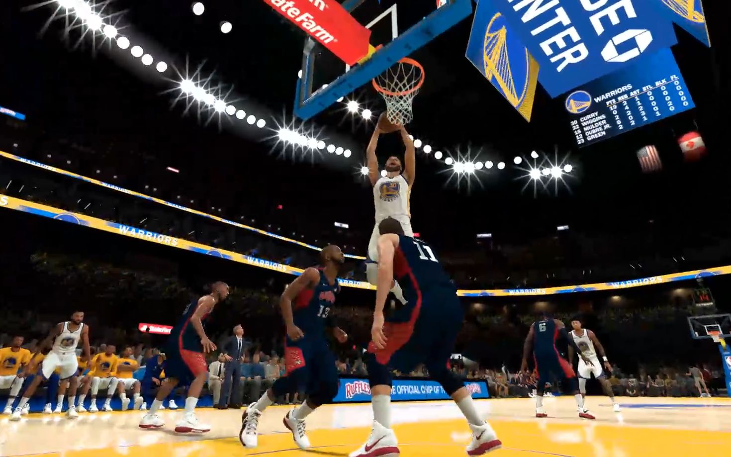 nba2k21谁说库里不会扣篮名人堂12美国队vs金州勇士队第二节