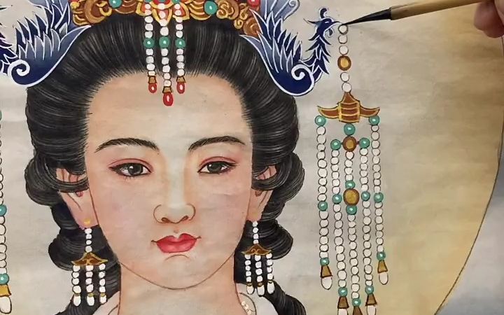 [图]【巨幅绘画】国画人物天仙玉女护囯佑民，慈悲老奶奶宏德碧霞元君