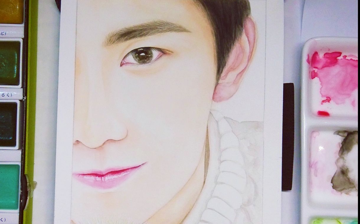 水彩手绘-微微一笑很倾城 杨洋 肖奈大神