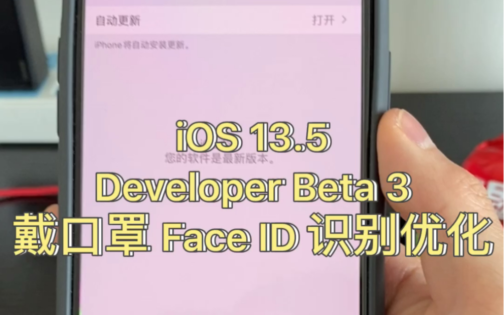 iOS 13.5 Developer Beta 3 优化了戴口罩时 Face ID 功能~哔哩哔哩bilibili