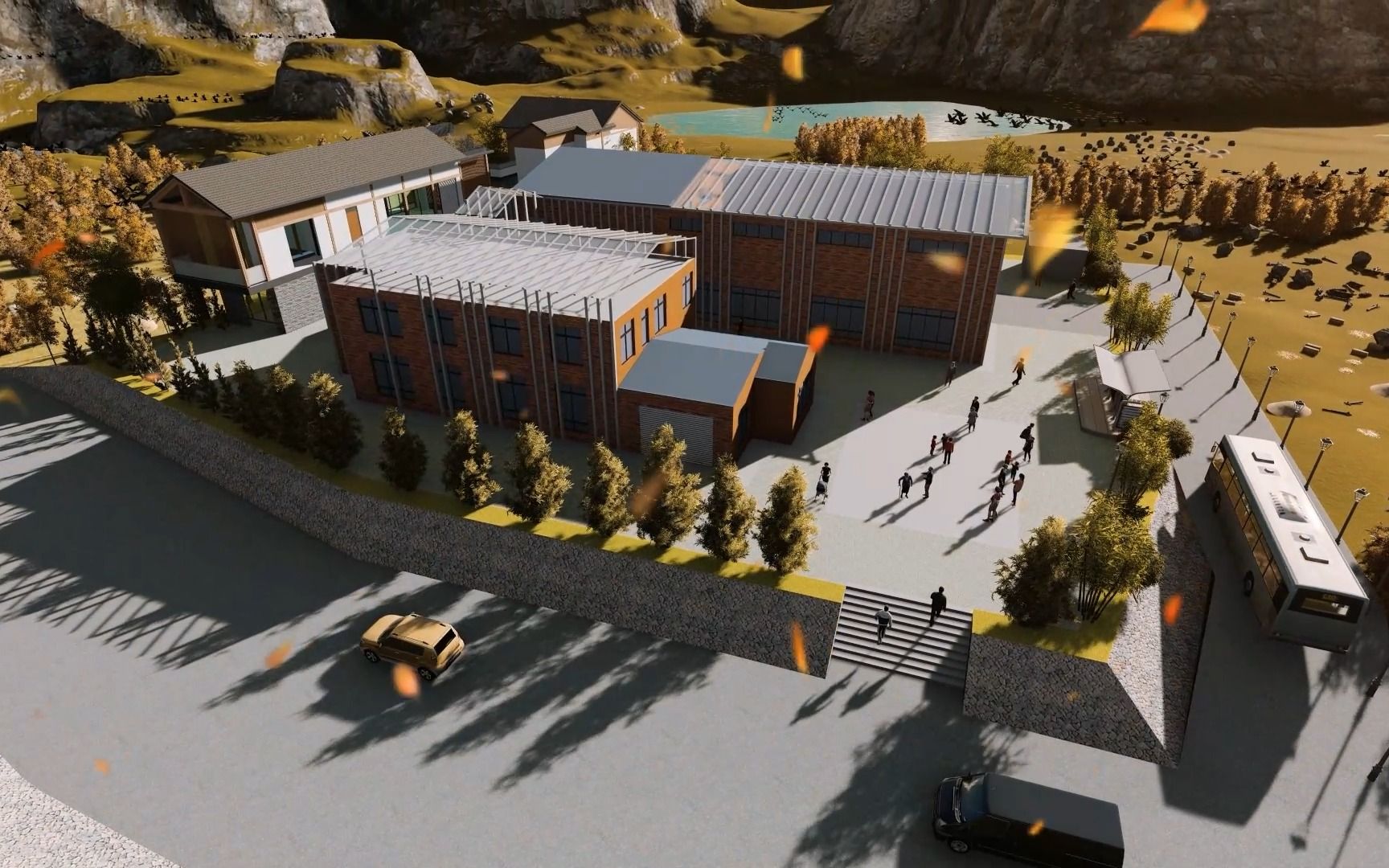 乡村物流驿站建筑设计动画