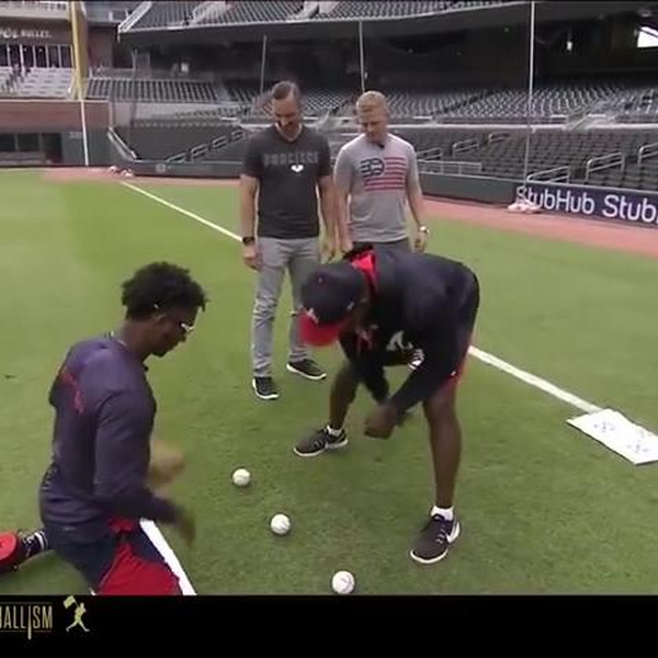 Chopcast LIVE: Ron Washington runs Braves rookie Ozzie Albies through  fielding drills on Make a GIF