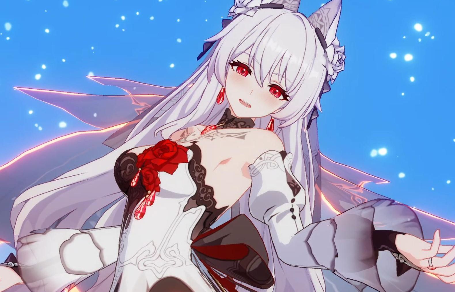 崩坏3!测试服~全新皮肤结算动作,大月下新皮肤的猫耳好可爱!