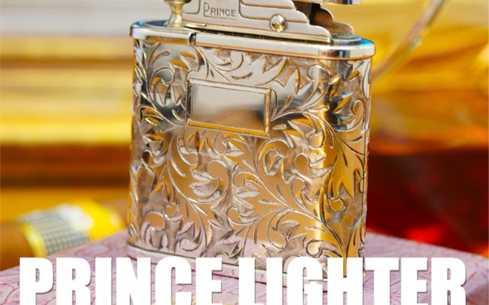 古董打火机收藏 1950年代日本prince王子整机纯银煤油机