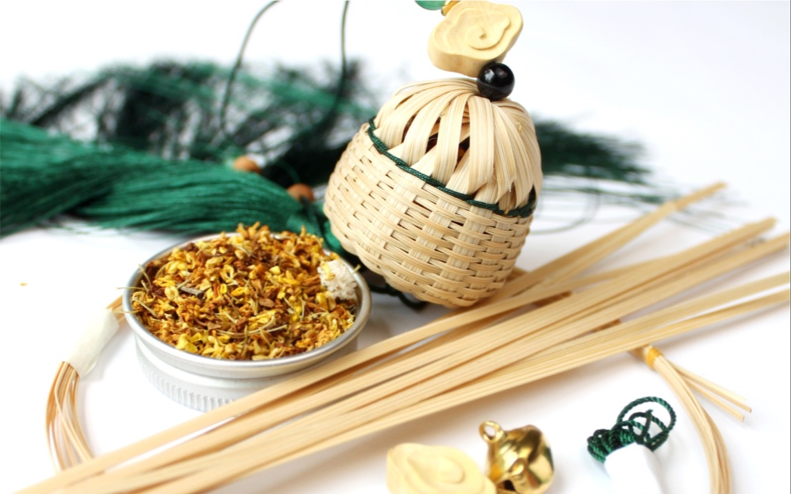 【竹编教程】一揽星辰竹编香囊diy 竹报平安礼物