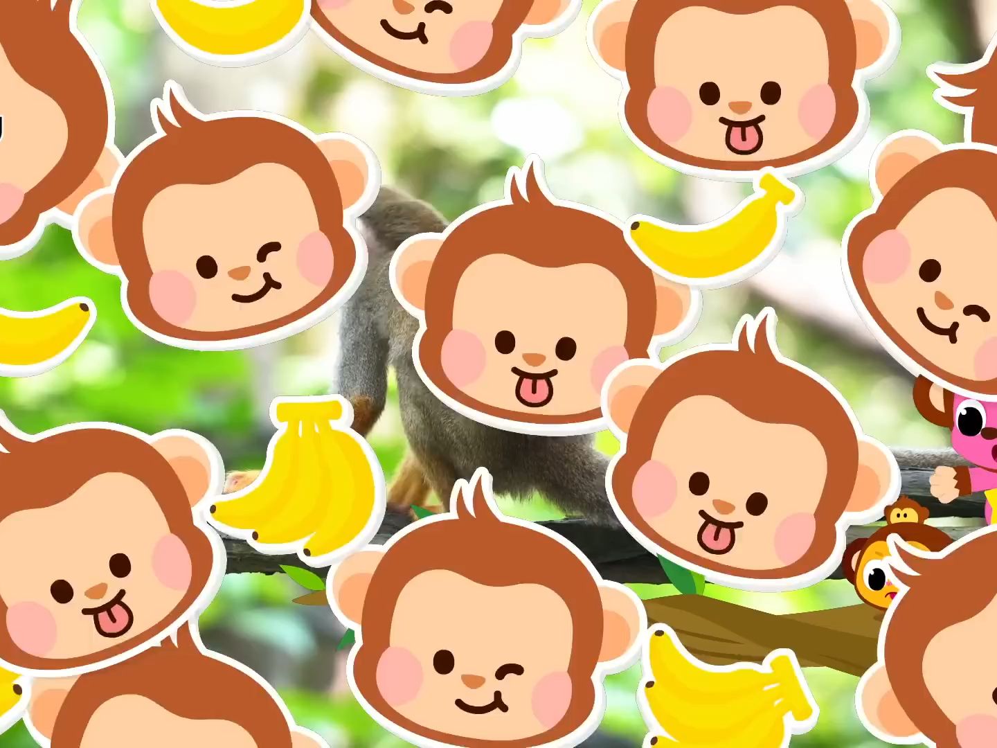 [图]Boom Cheeky Cheeky Baby Monkey | Kids Nursery Rhyme | Pinkfong Ninimo