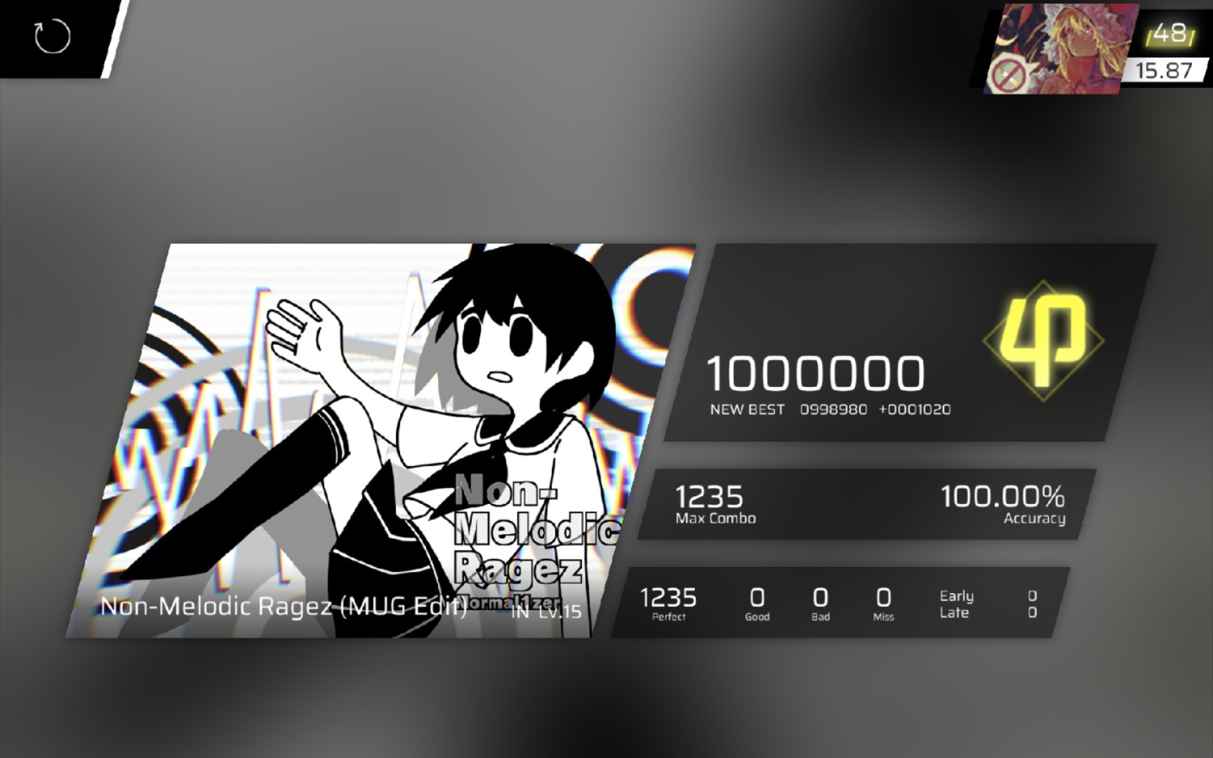 (phigros手元)in15制霸纪念 最后的15级魔王 non-melodic ragez in15