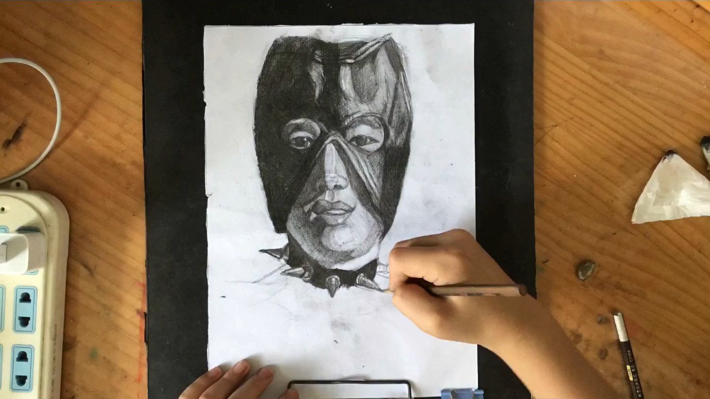 小学生up主素描van样.美术老师:我教你美术,你来给我画这个?