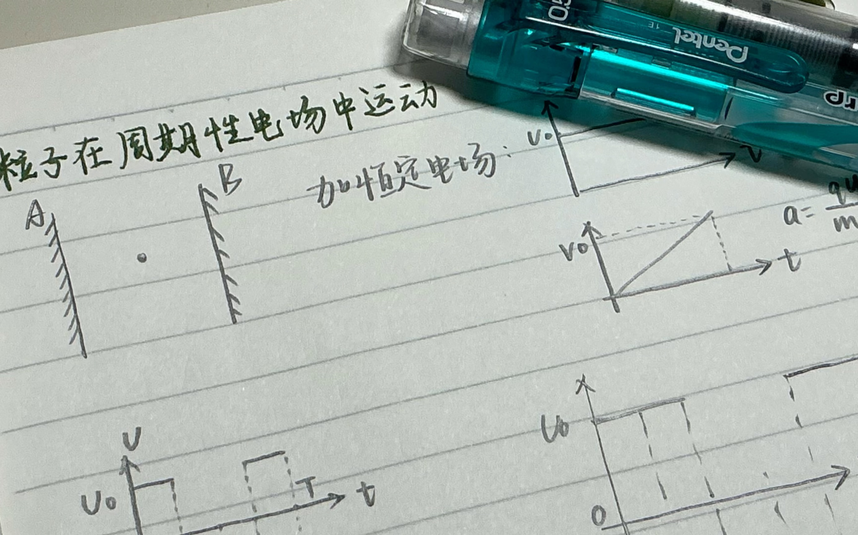 铅笔绘图笔触音!物理电学笔记|派通松石绿自动铅哔哩哔哩bilibili