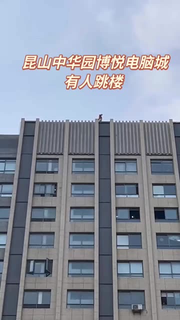 中华园博悦电脑城有人跳楼 不知是何缘故,到最后还是没跳 被警察带走