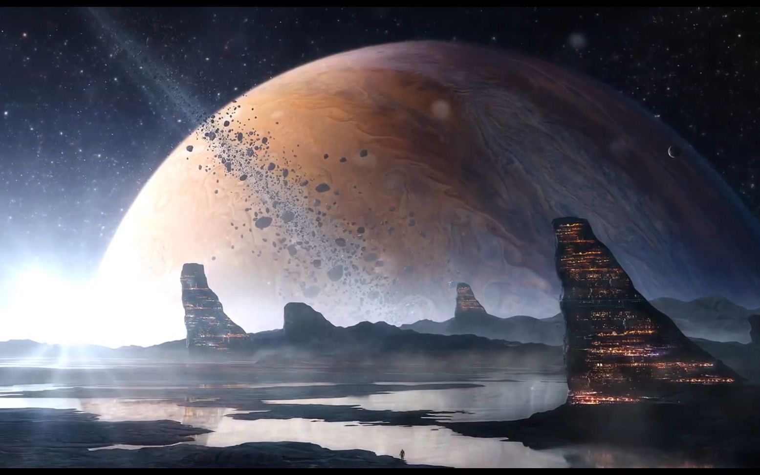 e272大气震撼宇宙星空外太空陨石星球二次元科幻歌舞表演节目舞台剧