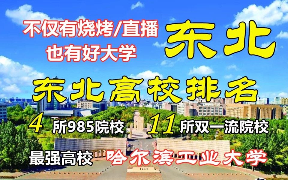 东北不仅有烧烤和直播,还有4所985院校/11所双一流院校 哈工大最强哔哩哔哩bilibili