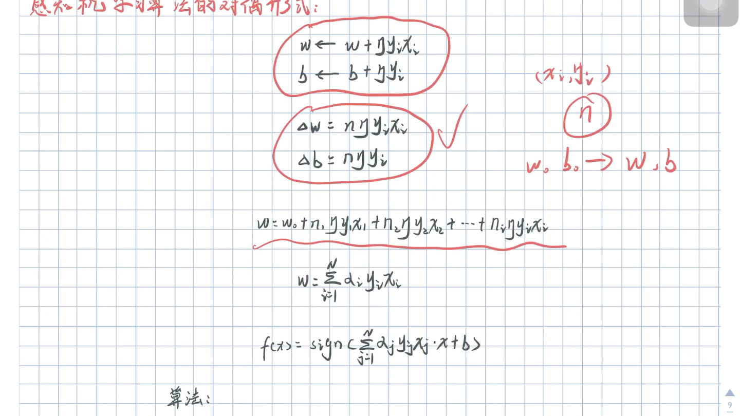 [图]《统计学习方法》感知机—2.3.3 对偶形式