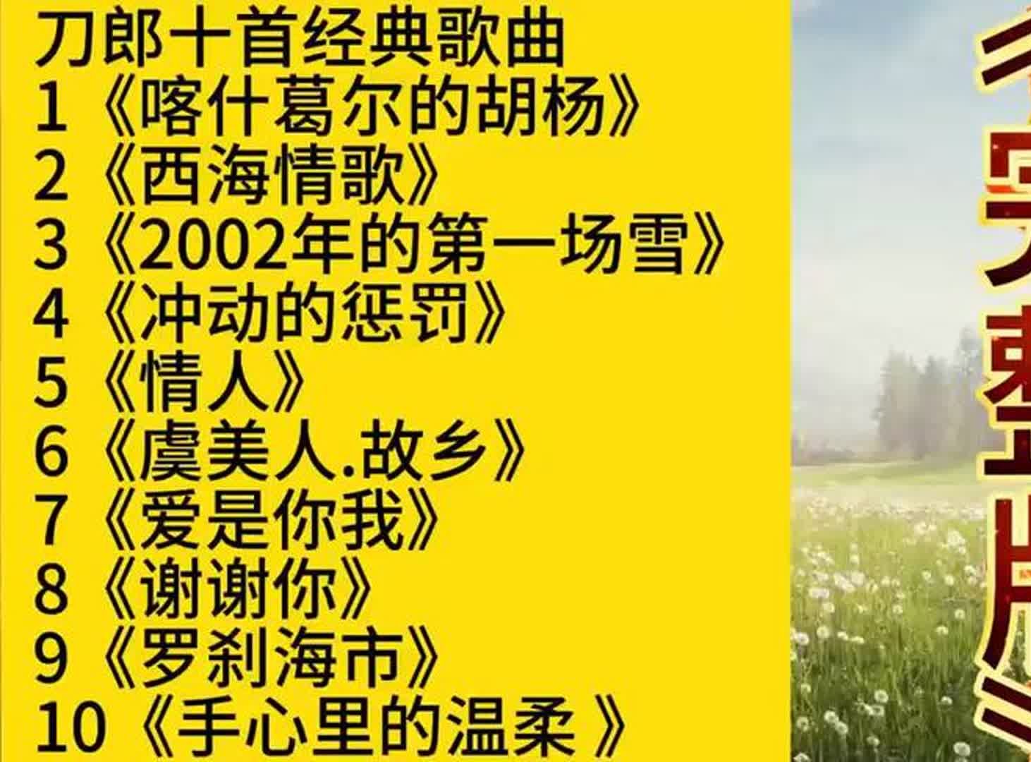 [图]刀郎十首经典歌曲完整版