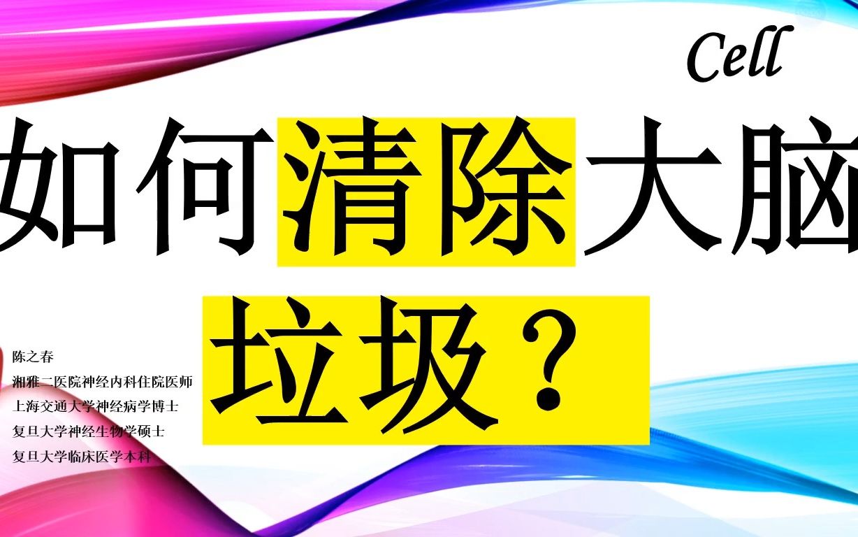 Cell—如何清除大脑中的垃圾?这种细胞和信号通路是关键!!哔哩哔哩bilibili