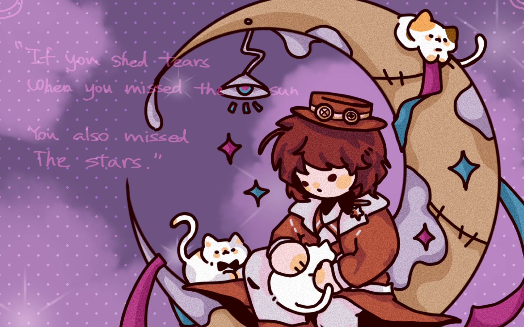 【绘画过程/小迪契卡】"如果你因失去了太阳而流泪,那么你也将失去