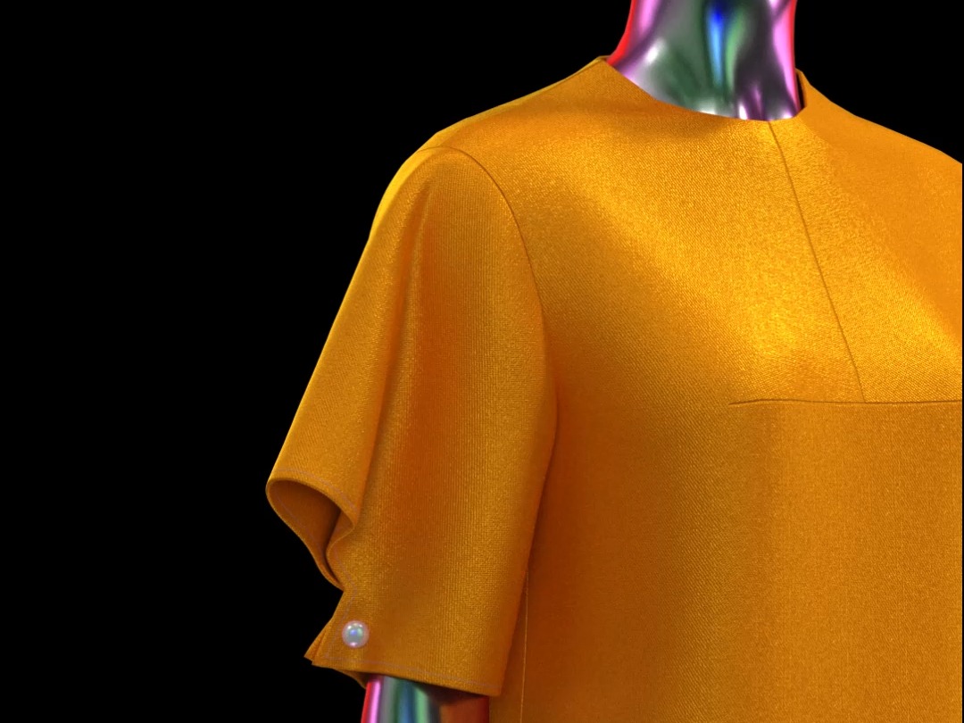 21胸针扣袖口喇叭袖