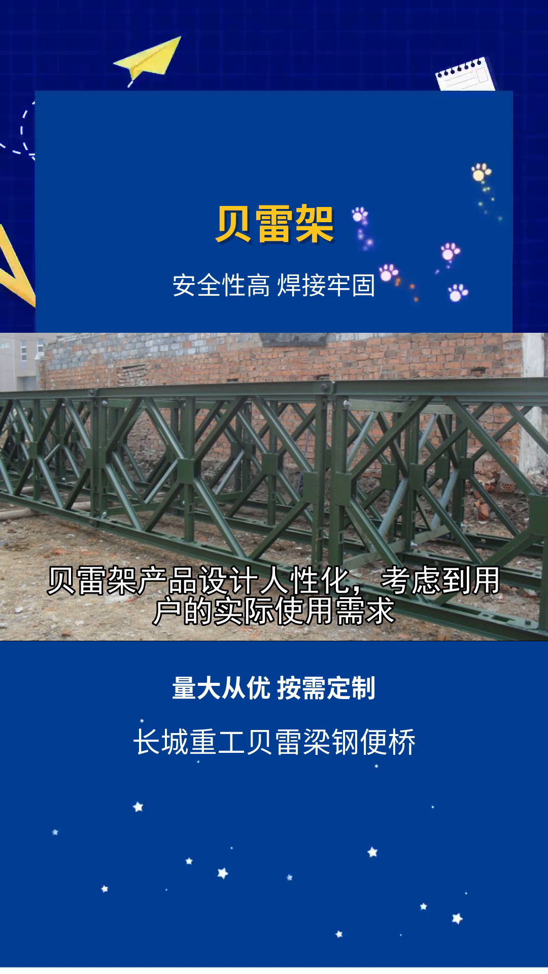 贝雷桥,模块化设计,快速搭建,适用于各种复杂地形.