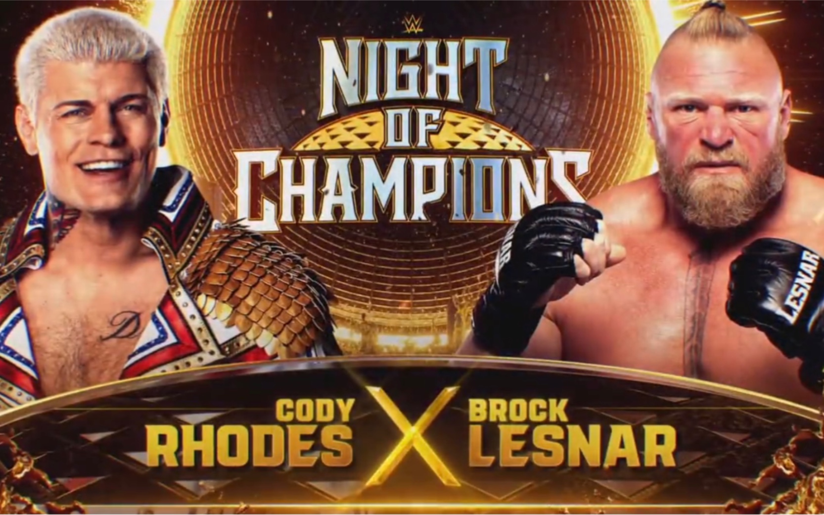 (原声全场)冠军之夜 Cody Rhodes VS Brock Lesnar哔哩哔哩bilibili