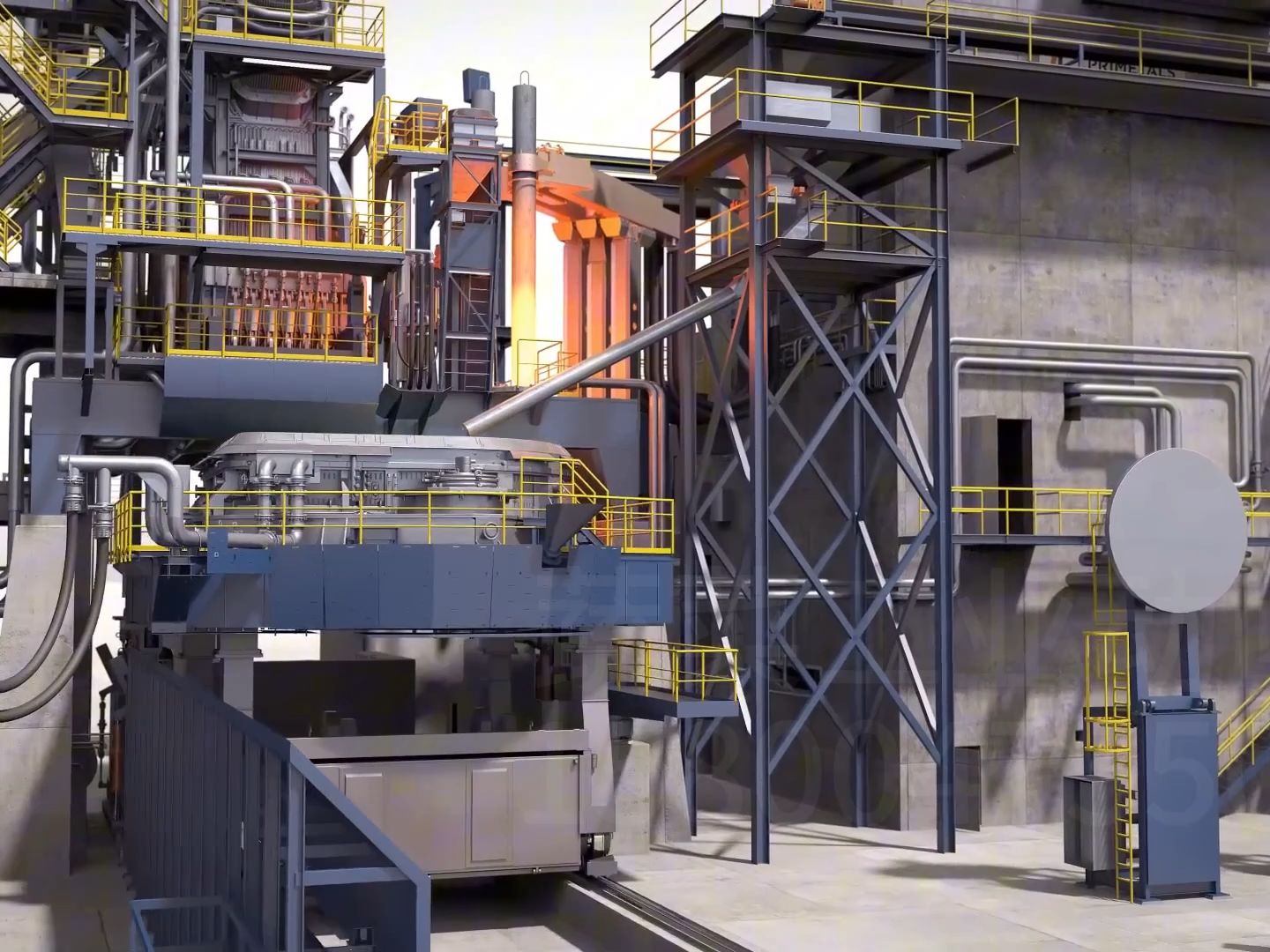 新型电炼钢项目动画动画工业机械动画机械设备动画产品介绍动画工艺