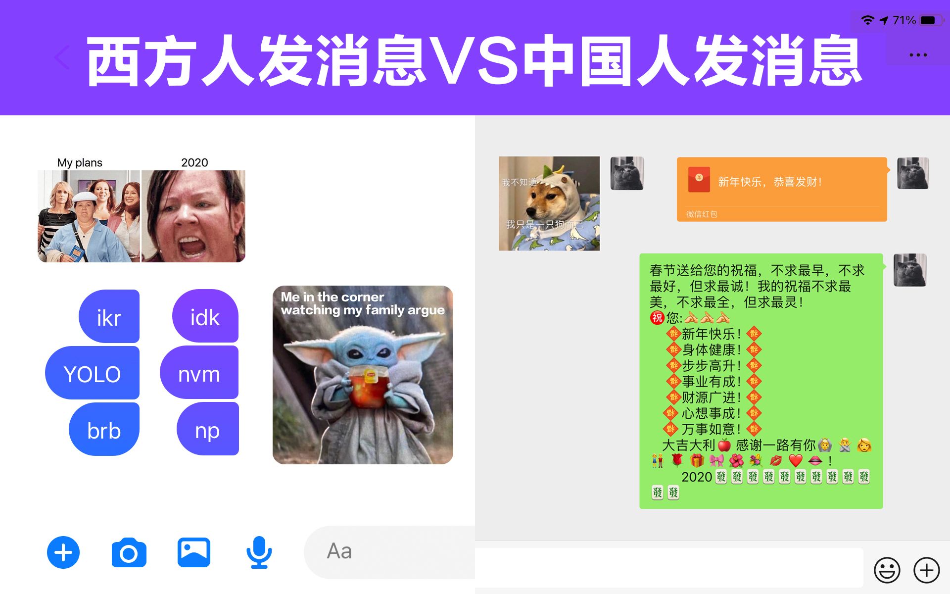 中国人发消息VS西方人发消息哔哩哔哩bilibili