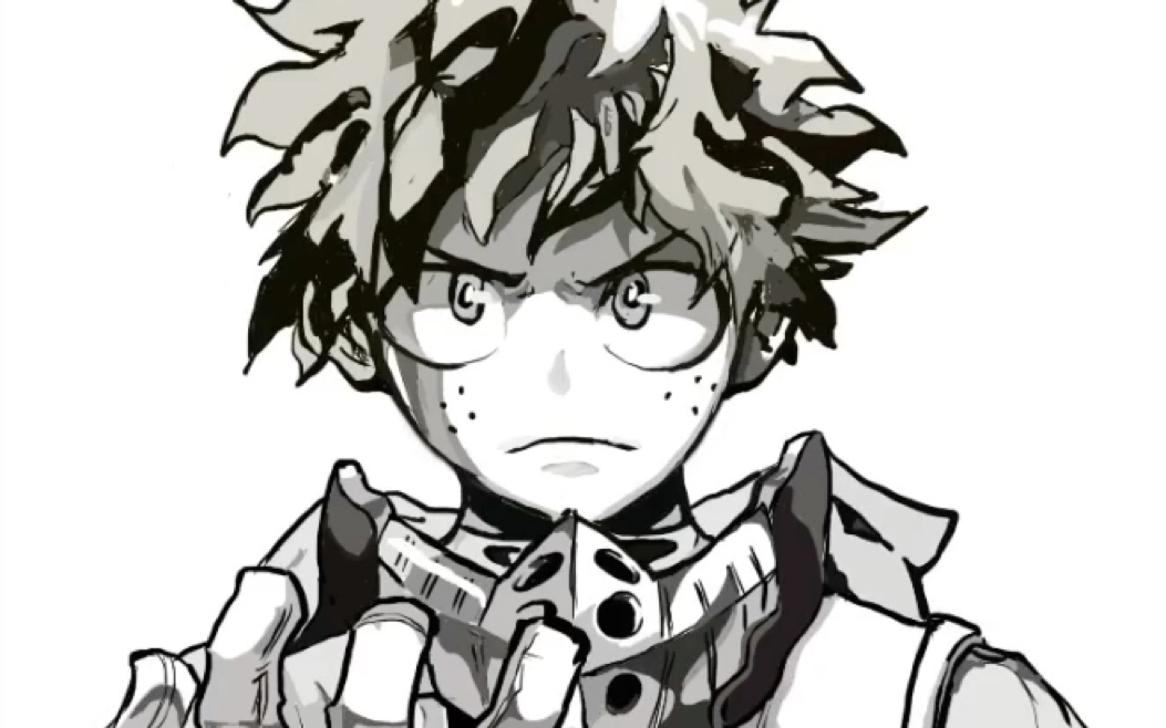 给绿谷出久画一张黑白相—你曾经也是我们的英雄_哔哩哔哩 (゜-゜)つ