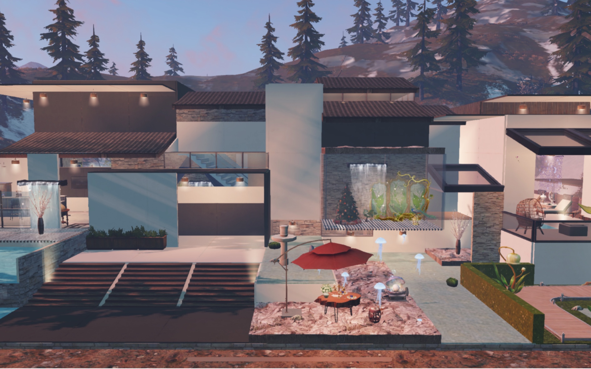 明日之后原创极简风日式现代双人建筑_hygge_兔丸ou_哔哩哔哩