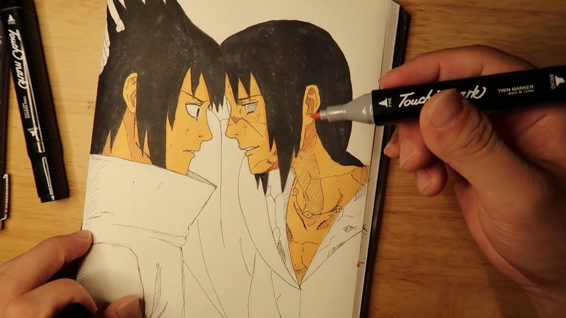 手痒就就画了一个佐助和鼬告别的画面