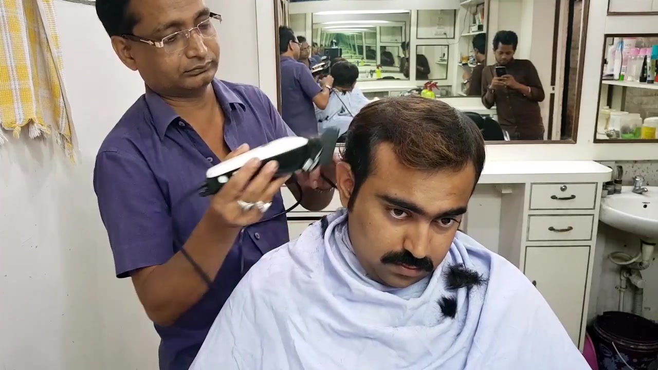 印度理发体验round neck hair cut with smile - asmr haircut