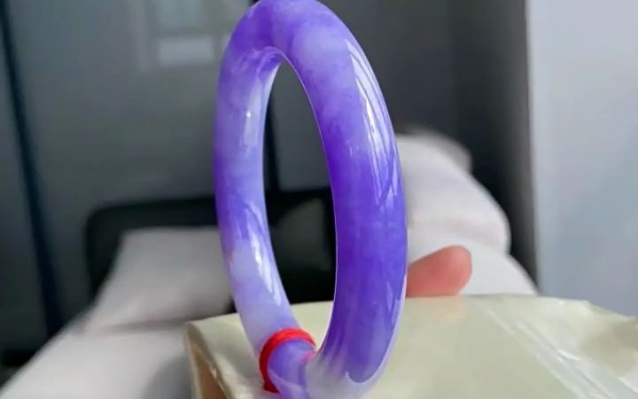 帝王紫翡翠手镯56 5圈紫罗兰翡翠圆条手镯
