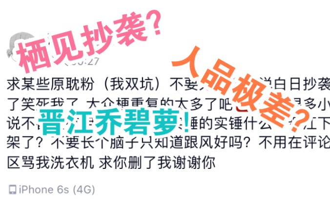 白日梦我作者栖见实至名归晋江乔碧萝人品差抄袭乱立人设