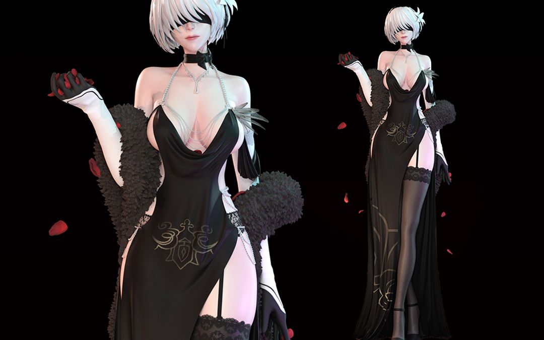 【zbrush建模】尼尔机械纪元主角团—2b小姐姐高模手办模型雕刻教程