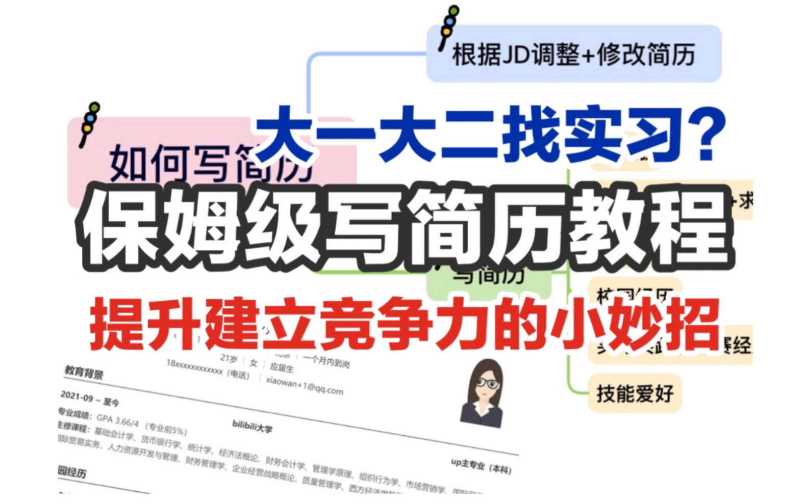 【学习干货】如何写简历找实习|大学需要准备什么技能?提升竞争力!消灭信息差!快人一步拿实习offer!哔哩哔哩bilibili