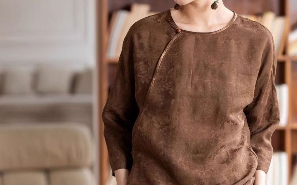 高端中式香云纱上衣