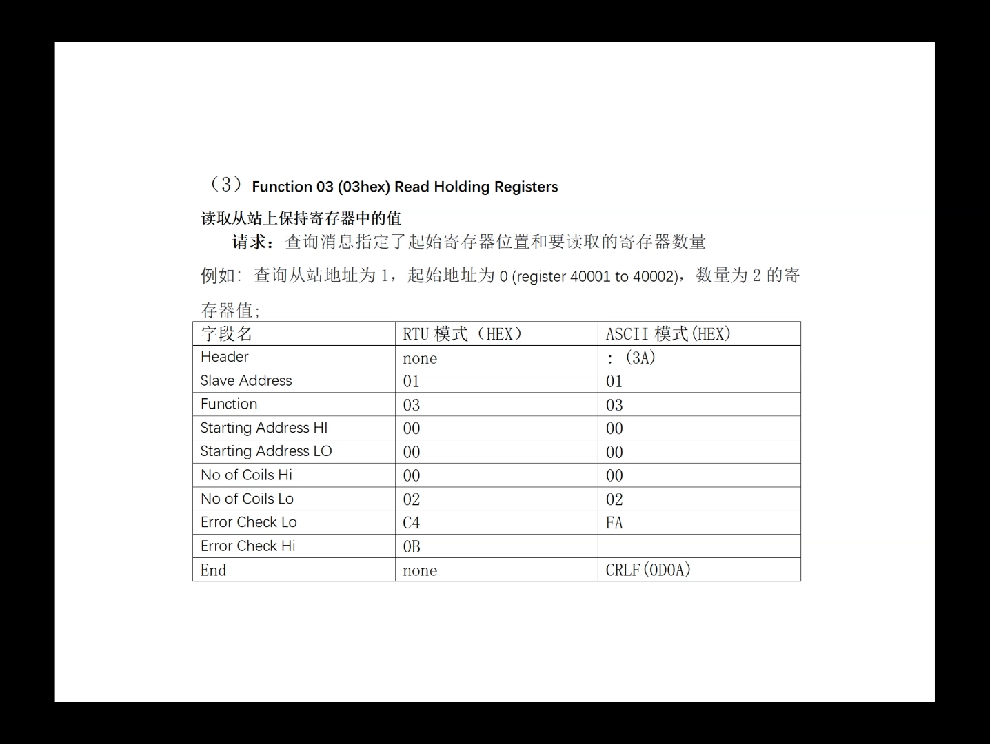 modbus读保持寄存器功能码(0x03)哔哩哔哩bilibili