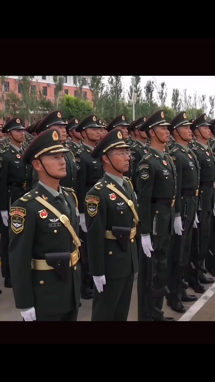 陆军方队这个劈枪动作太帅了