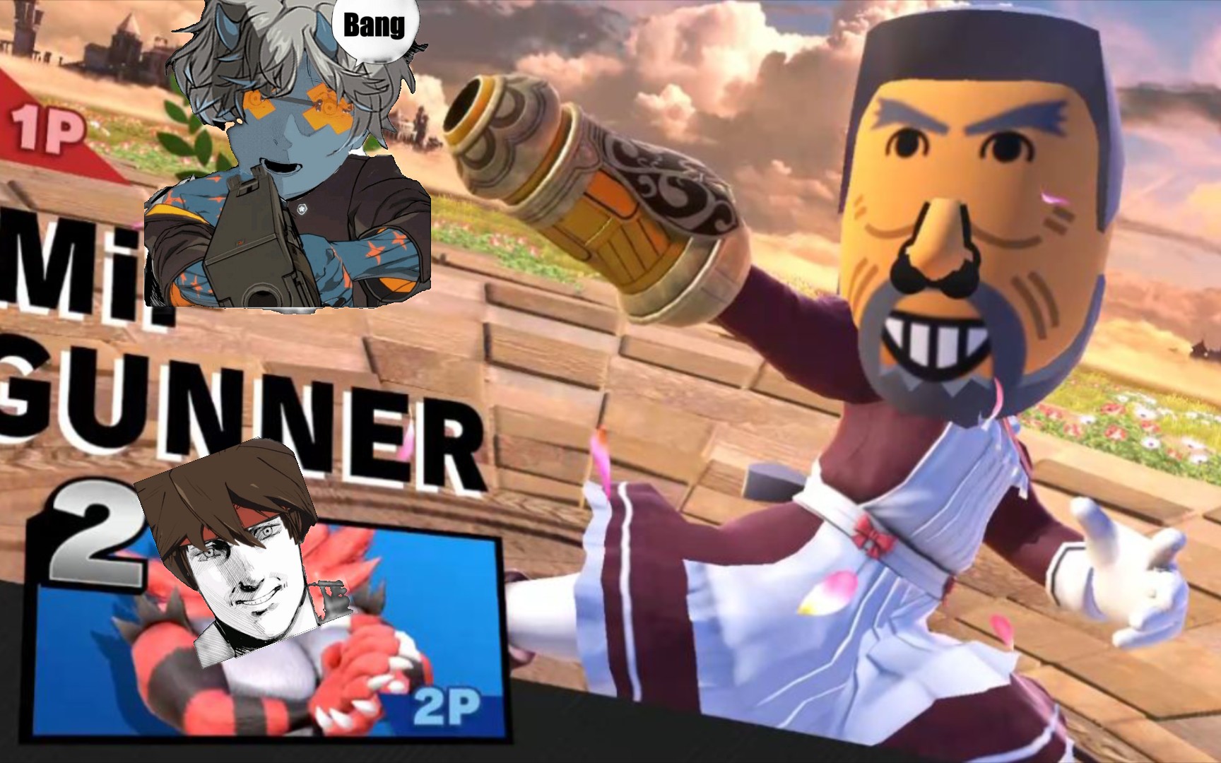 【任天堂明星大乱斗】在翻斗花园被牛爷爷射成奶油泡芙的福瑞咆哮虎不