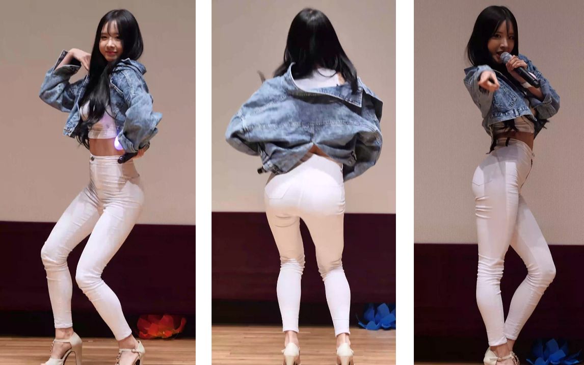 韩国女团直拍【pocket girls】口袋女孩白色紧身裤性感热舞 每日一遍